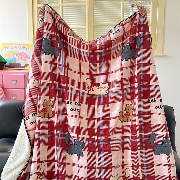 Cozy Dog-Themed Sherpa Blanket