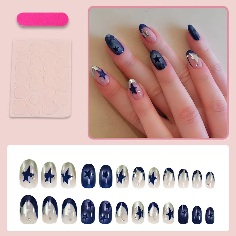 Artificial nails with elegant star pattern and smooth structure Stornfield