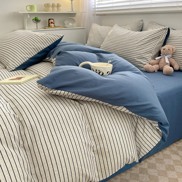Checked Pattern Duvet Cover Set