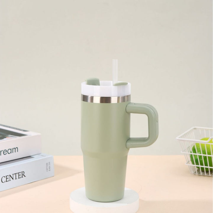Unisex noble insulated cup with practical straw Stornfield