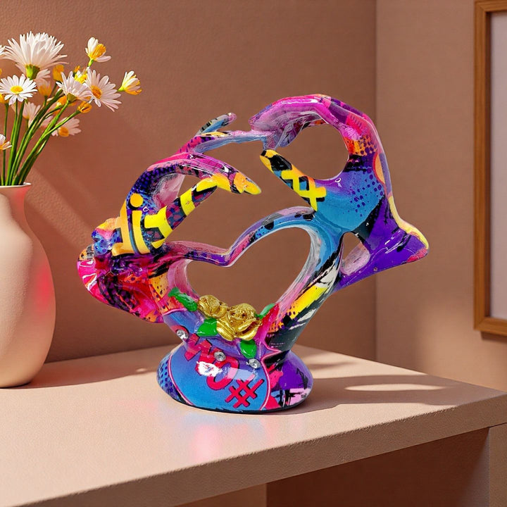 Artistic heart sculpture with intricate painting Stornfield