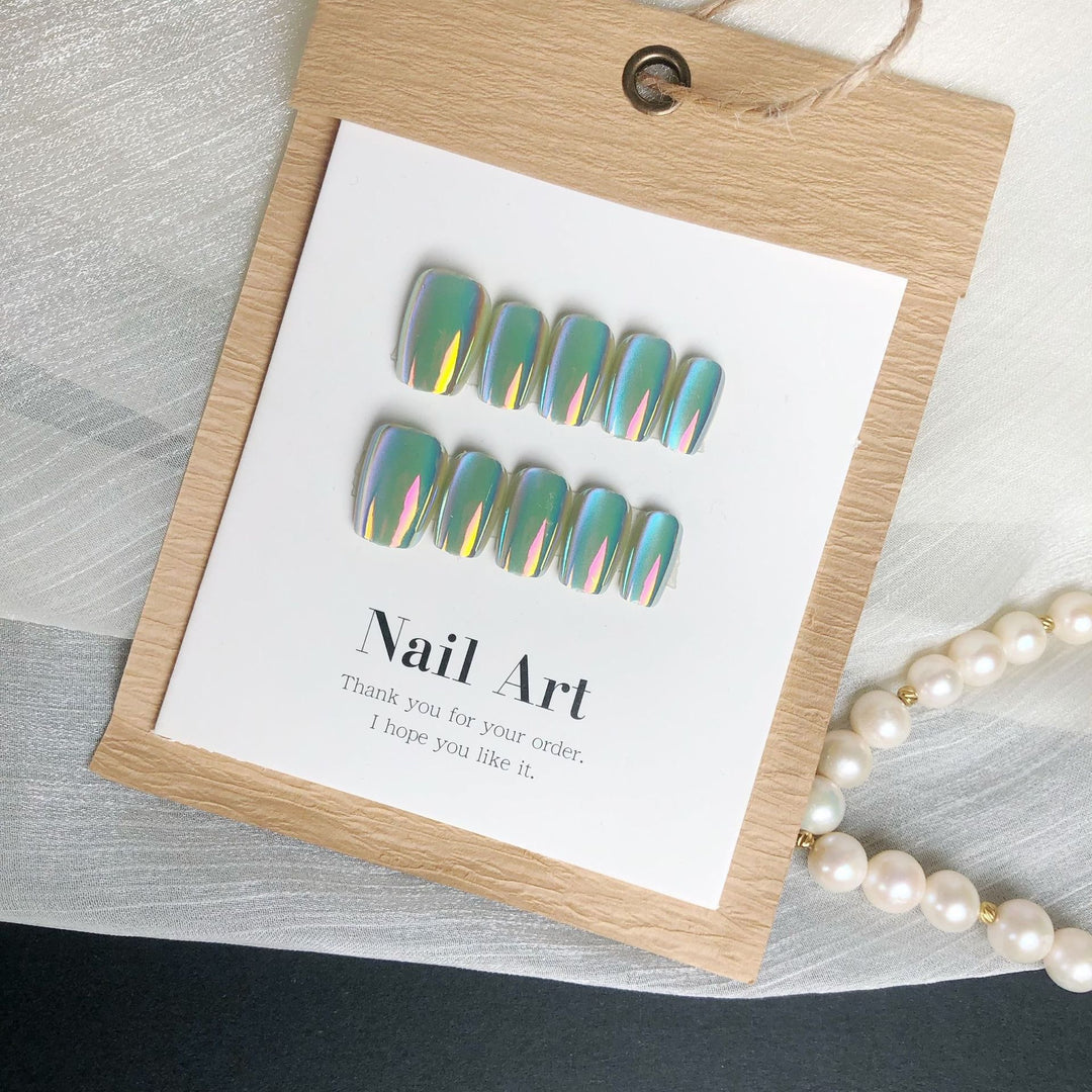 Glossy Metallic Press-On Nail Set