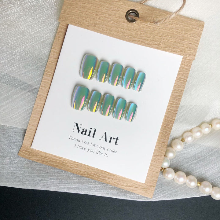 Glossy Metallic Press-On Nail Set