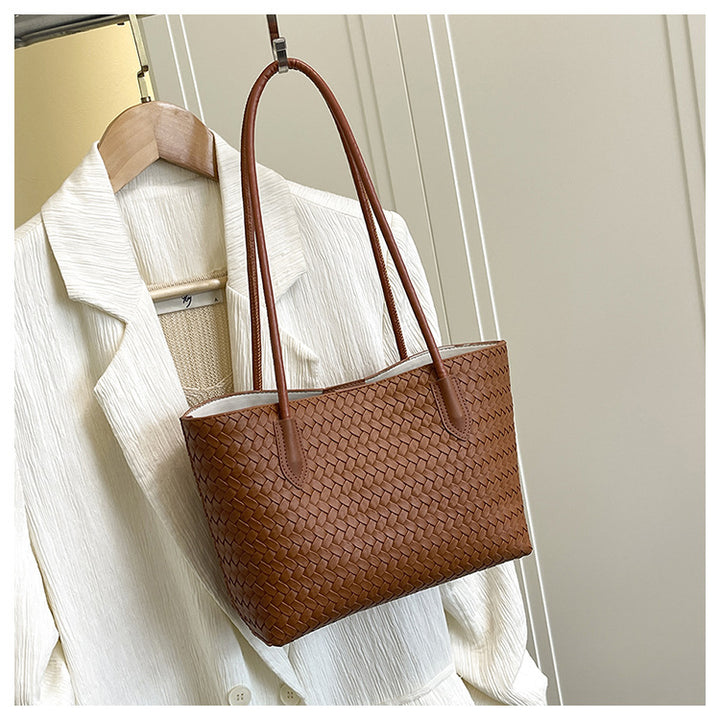 Woven Texture Shoulder Tote
