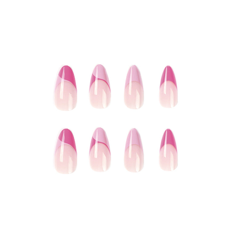 Artificial nail extensions with elegant glitter French tip design Stornfield