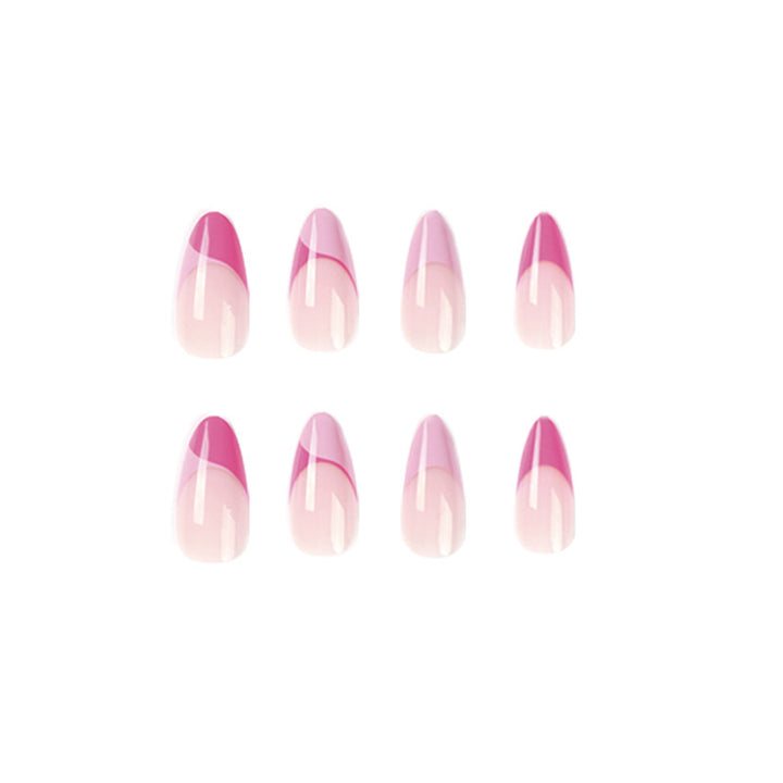 Artificial nail extensions with elegant glitter French tip design Stornfield