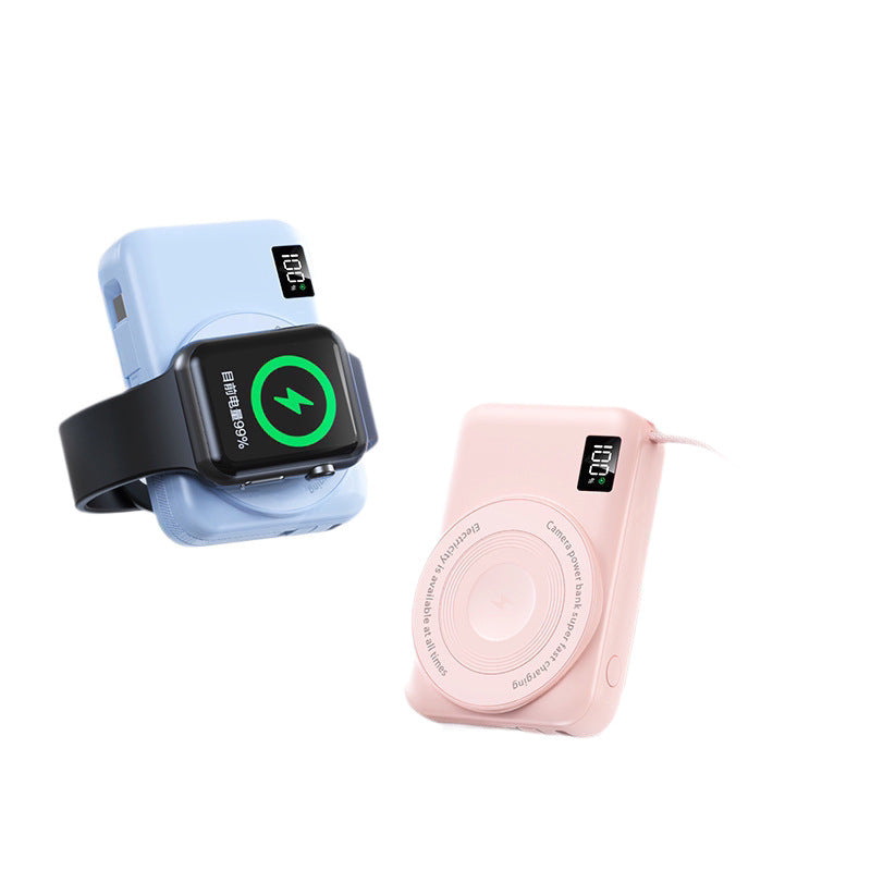 Portable power bank with integrated Qi charging function and digital display Stornfield