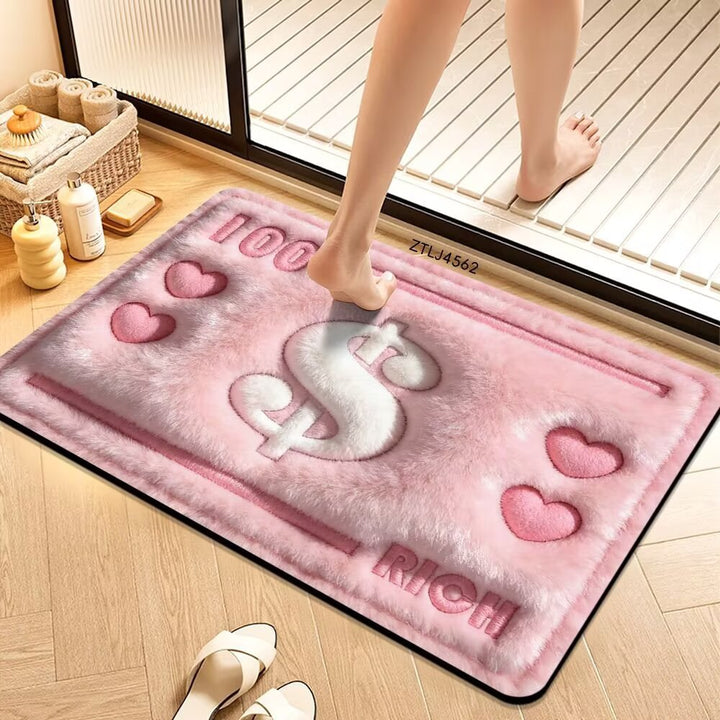 Plush Money-Themed Bath Mat Stornfield