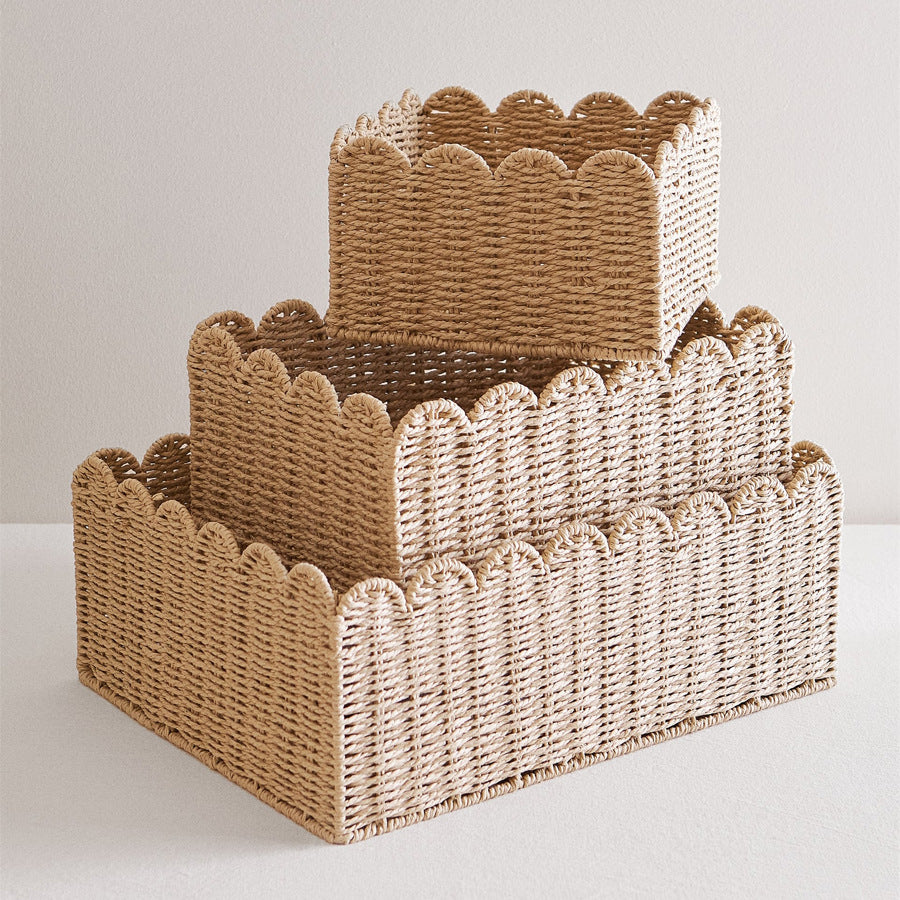 Scalloped Woven Storage Basket Stornfield