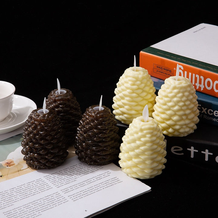Battery-Operated Pinecone Flameless Decorative Candle