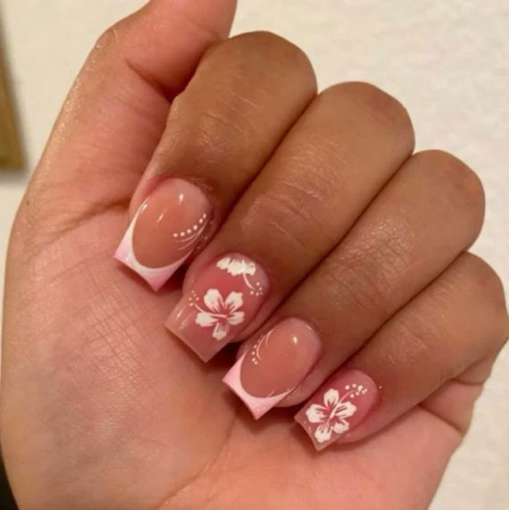 Floral Acrylic Nail Art Design Stornfield