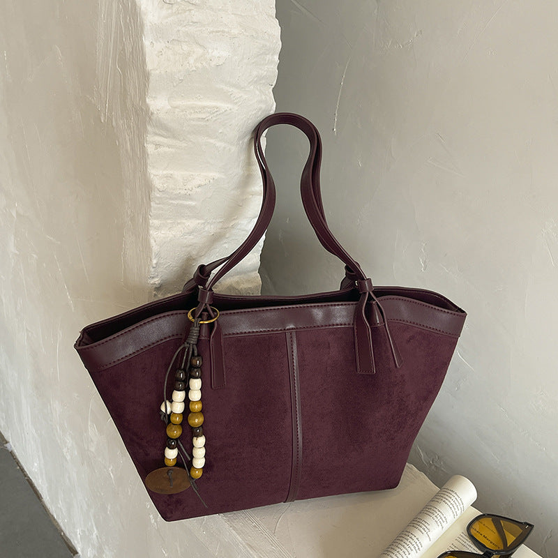 Chic Suede Tote Handbag