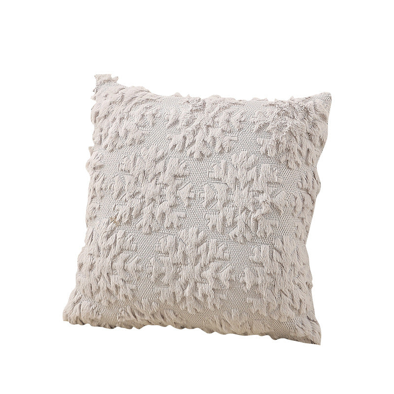 Square Faux Fur Textured Throw Pillow Cover with Hidden Zipper