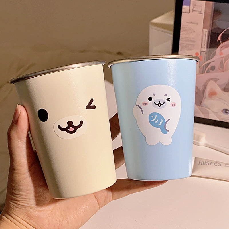 Stainless steel cup with cute seal motif Stornfield