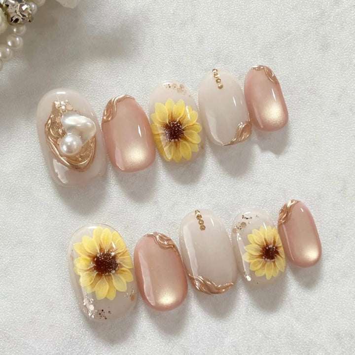 Artistic Floral Press-On Nail Set 1790745390