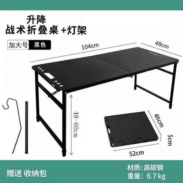 Height-adjustable Folding Table With Sturdy Steel Frame Stornfield