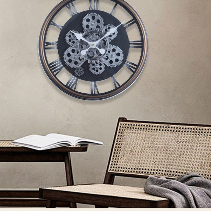 Wall Clock in Industrial Steampunk Design Stornfield