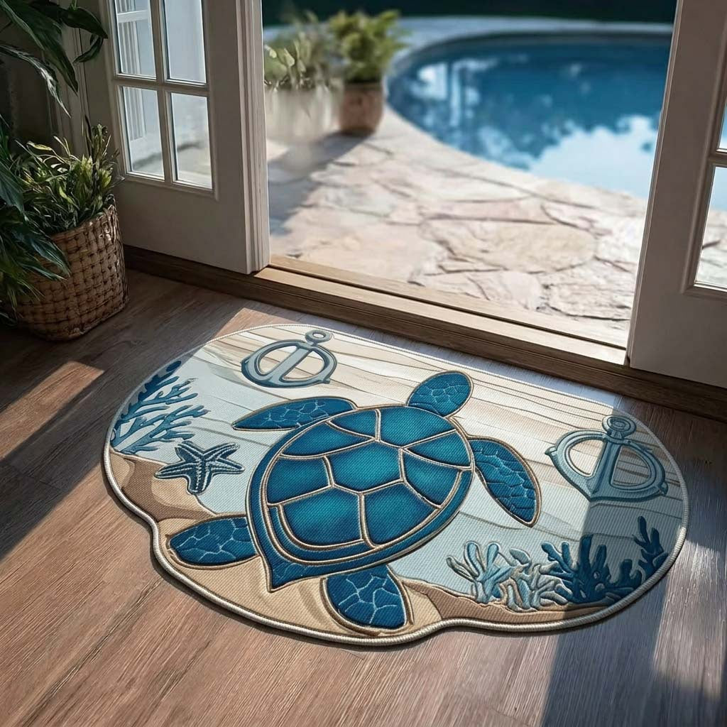 Nautical Sea Turtle Accent Mat Stornfield