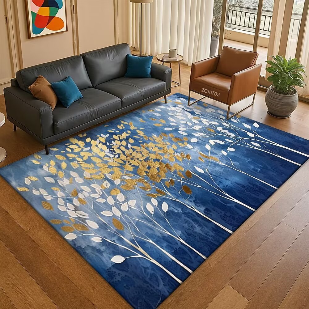 Leaf-Patterned Area Rug Stornfield