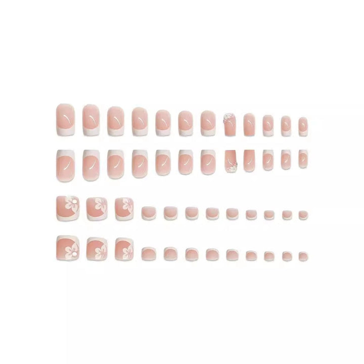 Elegant French Tip Press-On Nail Art Set Stornfield