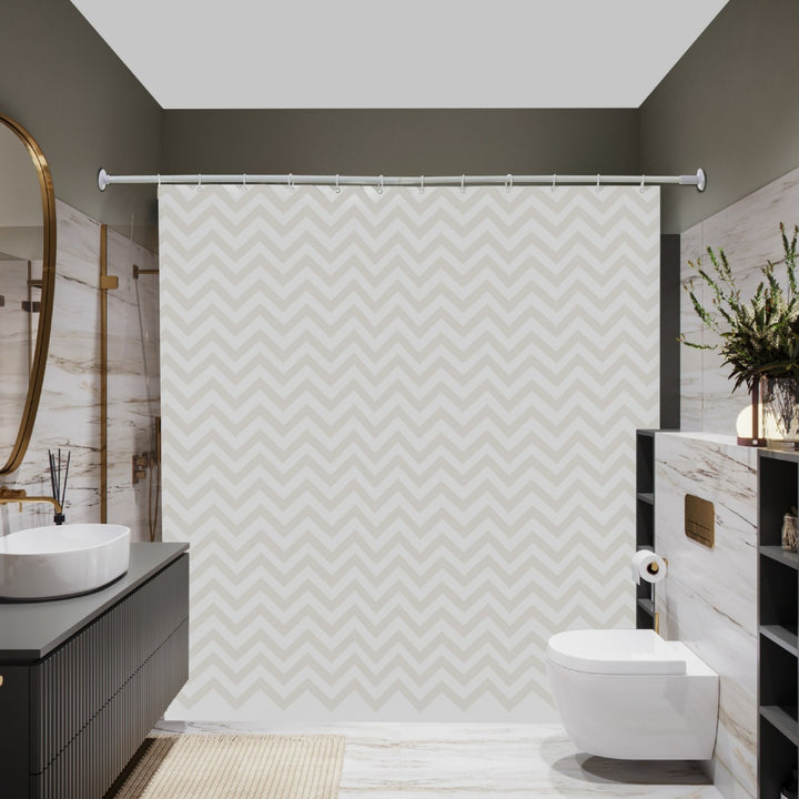 Chevron Pattern Water-Resistant Shower Curtain Stornfield