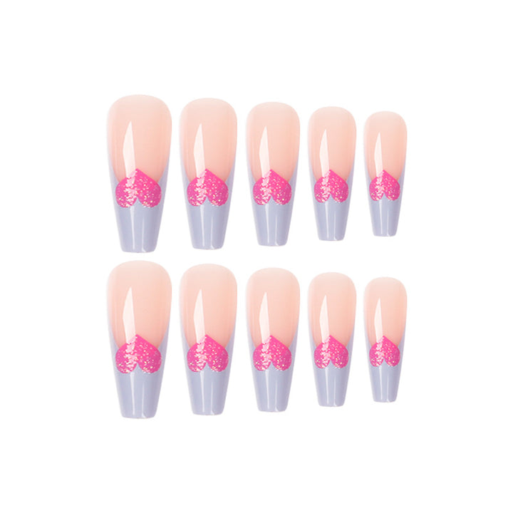 Artful stiletto nails with colorful heart designs Stornfield