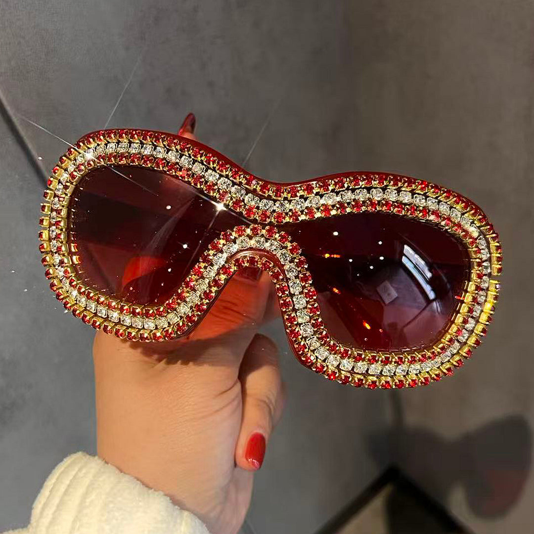 Women's glamorous sports sunglasses with extravagant crystal frame Stornfield