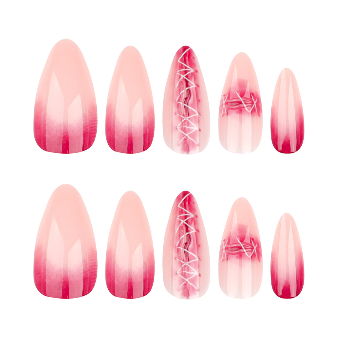 Artful Nail Extensions in Elegant Ombre Style with Art Motif Stornfield
