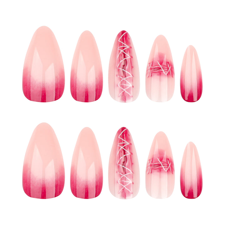 Artful Nail Extensions in Elegant Ombre Style with Art Motif Stornfield