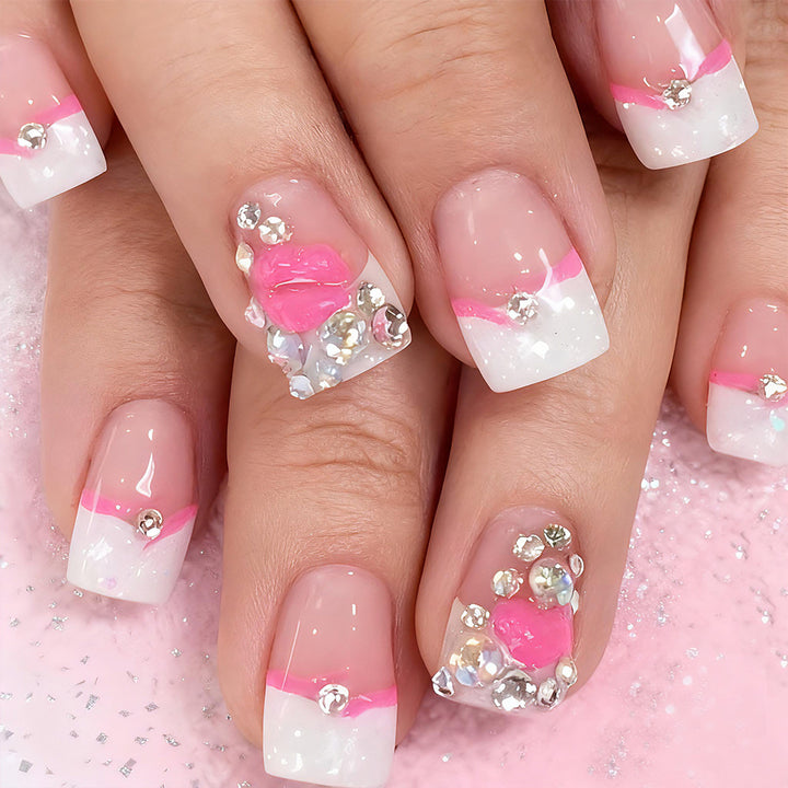 Decorative Crystal-Embellished Press-On Nail Art Stornfield