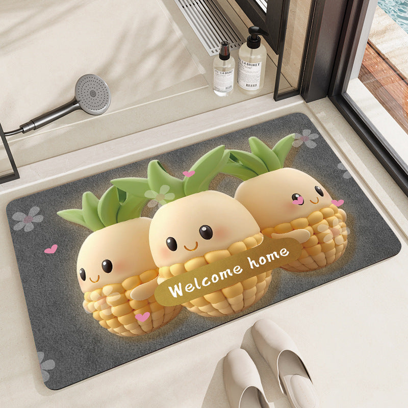 Whimsical Cabbage-Themed Welcome Mat Stornfield