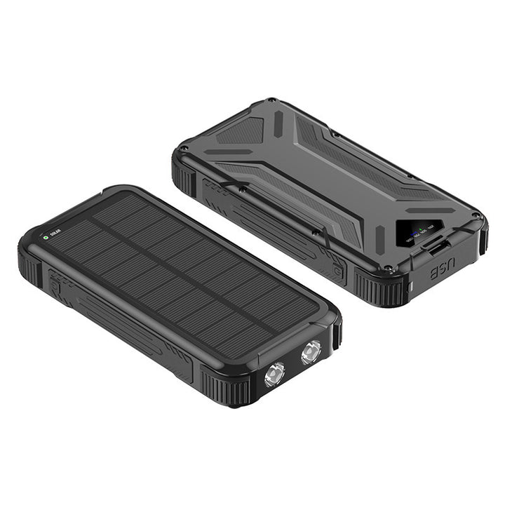 Solar-powered power bank with robust design and LED light Stornfield