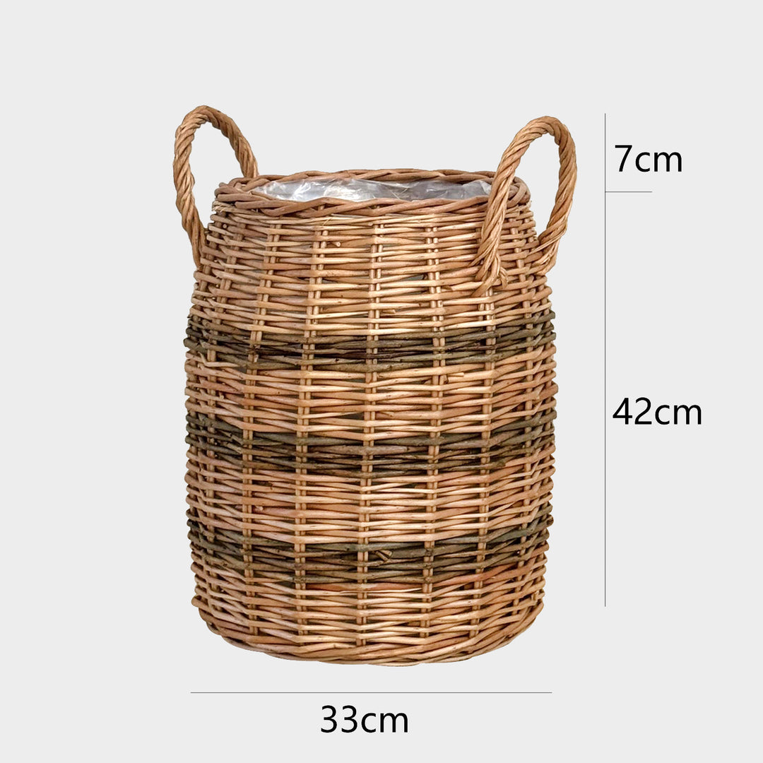 Handcrafted storage basket with natural fiber Stornfield