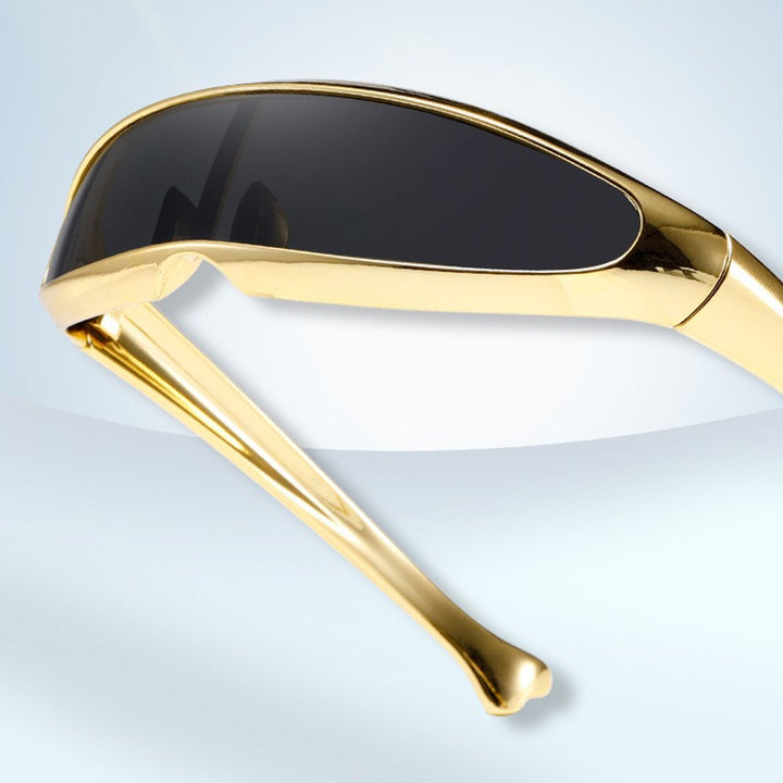 Women Futuristic Designer Sunglasses with Stylish Gold Frame Stornfield