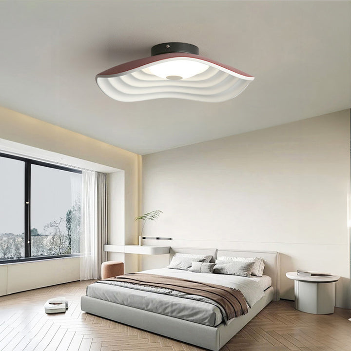 Modern Wave-Structured Ceiling Light