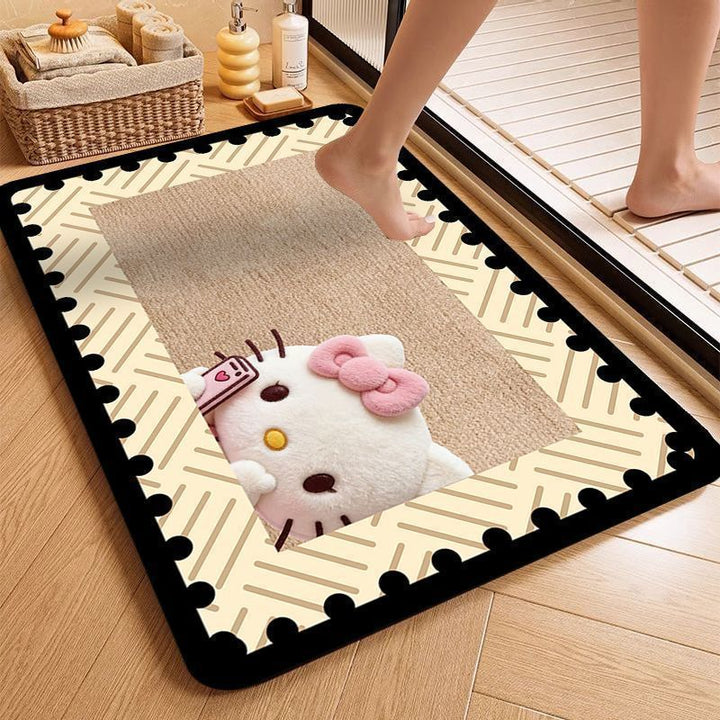 Cartoon Cat Themed Bath Rug for Home
