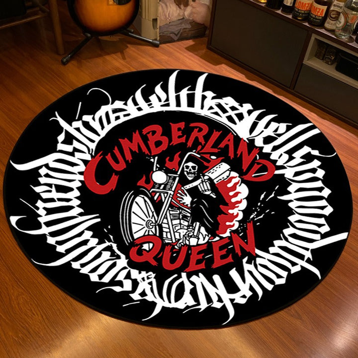 Artistic Skeleton and Spider-Themed Area Rug