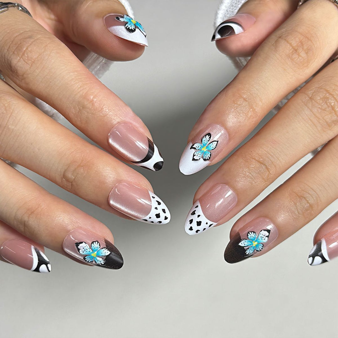 Artistic Floral Press-On Nail Set Stornfield