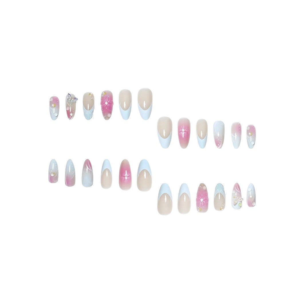Premium Floral Art Press-On Nail Set Stornfield