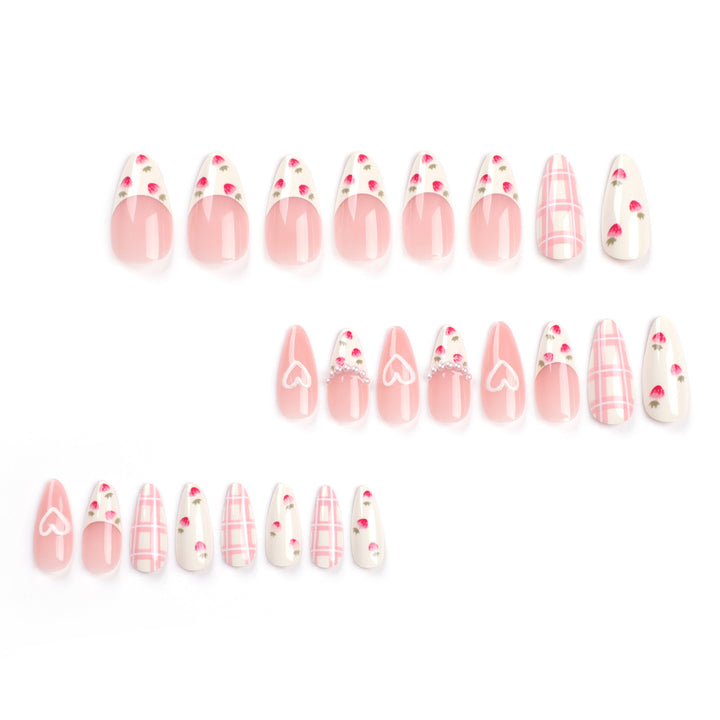Artistic Heart and Floral Press-On Nail Extensions Stornfield
