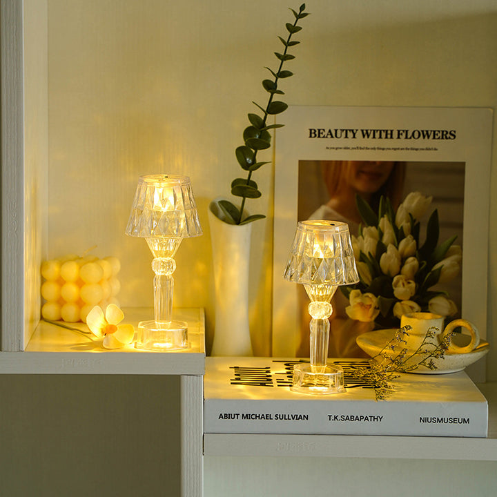 Faceted Crystal-Style Tea Light Candle Holder for Ambient Votive Lighting