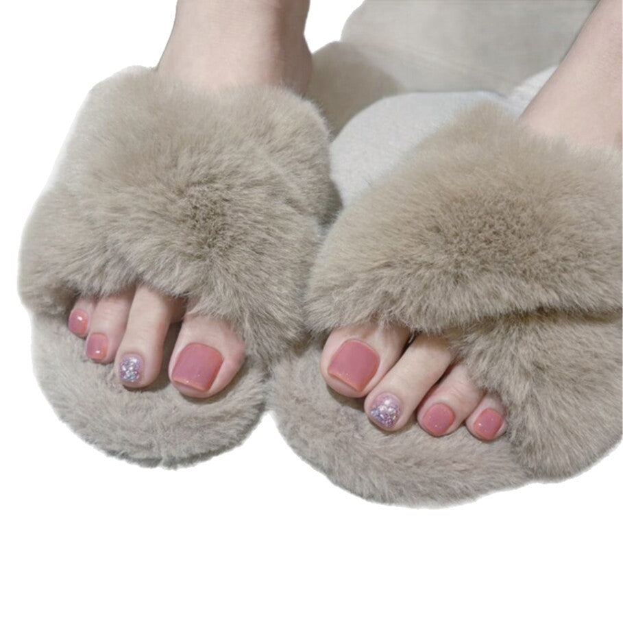 Plush Faux Fur Slide Slippers Stornfield