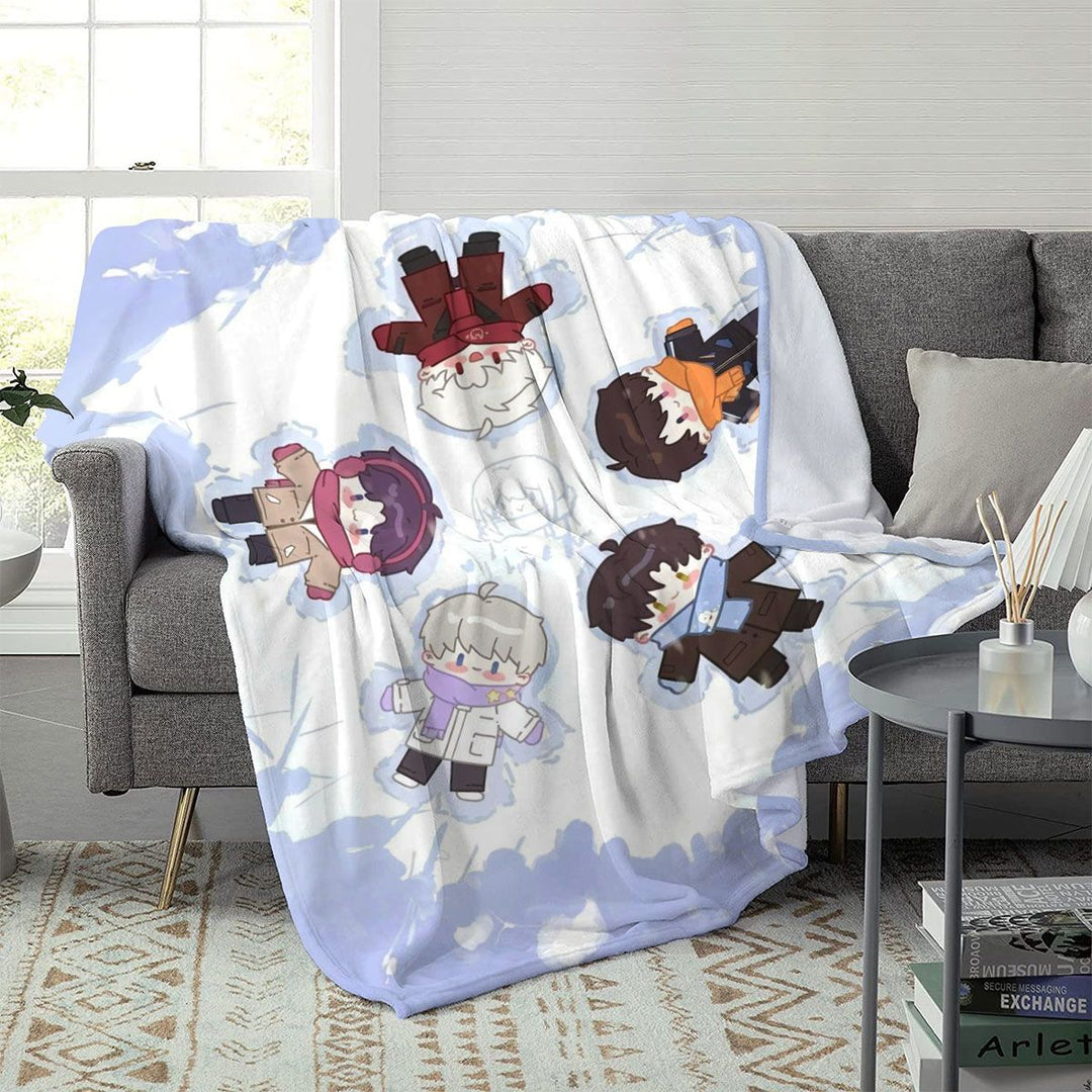 Soft Cartoon-Themed Fleece Throw Blanket