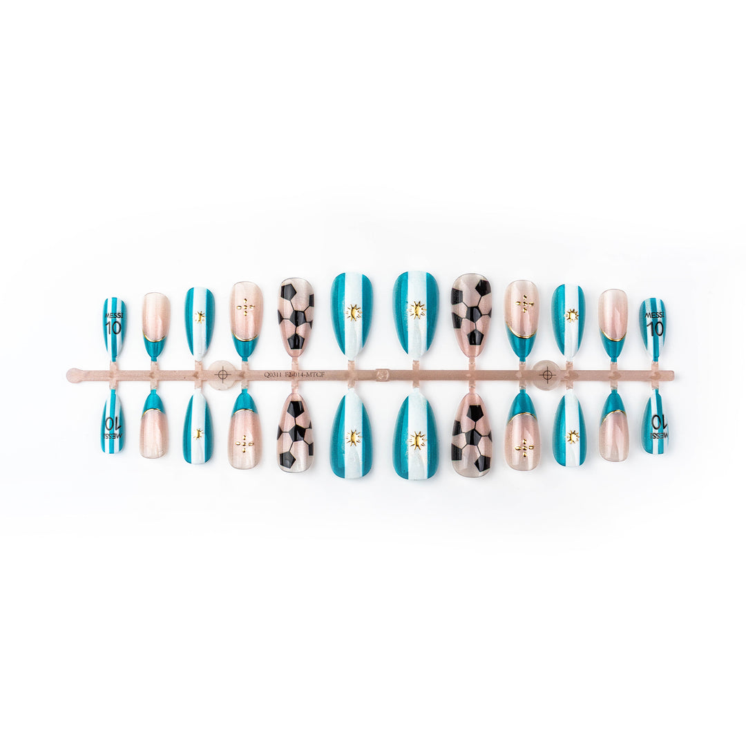 Sports-Themed Press-On Nail Art Set