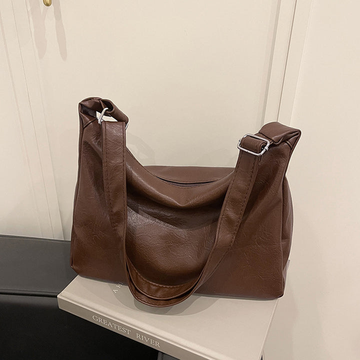 Slouchy Faux Leather Hobo Bag