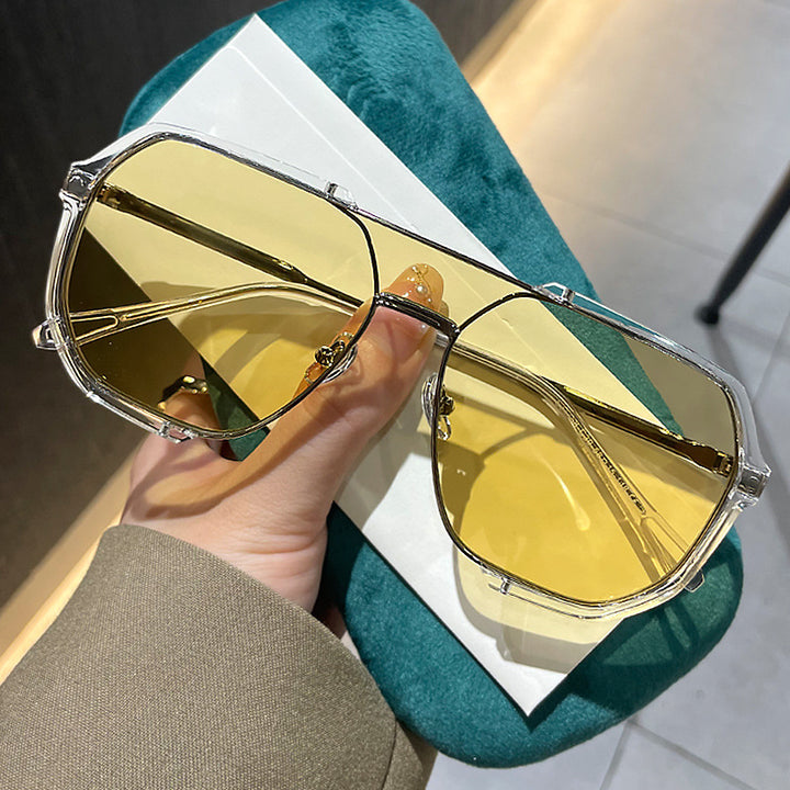 Ladies extravagant sunglasses in hexagonal design with transparent frame Stornfield