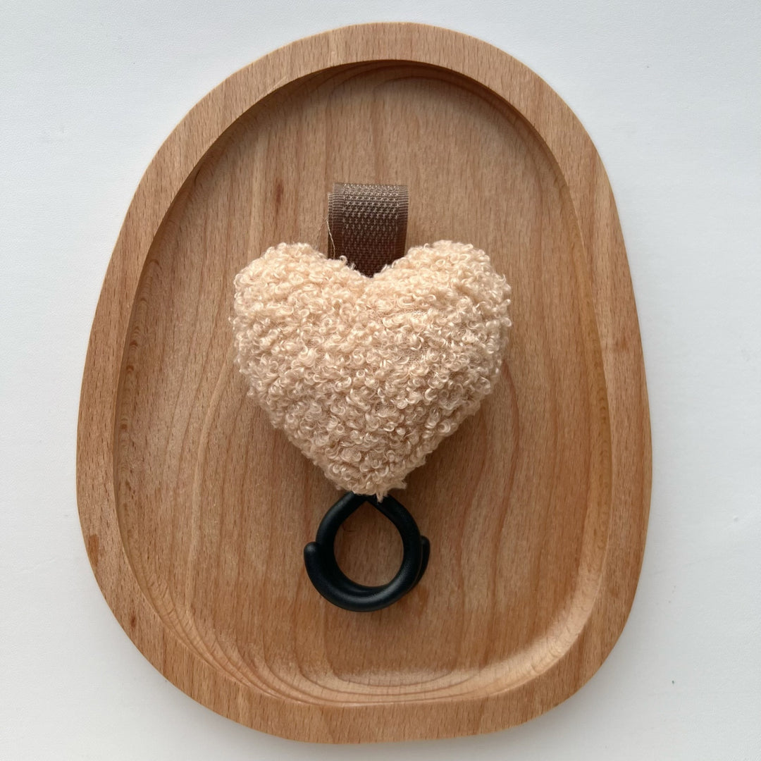 Plush Heart Pacifier Holder with Silicone Teething Ring