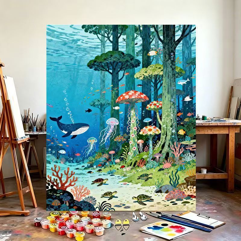 Underwater Fantasy Scene Canvas Art Print Stornfield
