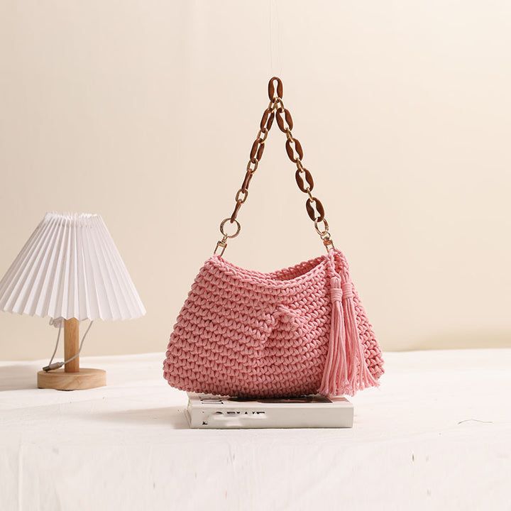 Handcrafted macrame bag with fashionable fringes Stornfield