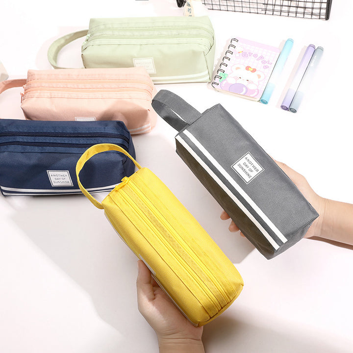 Durable Multi-Zipper Pencil Case
